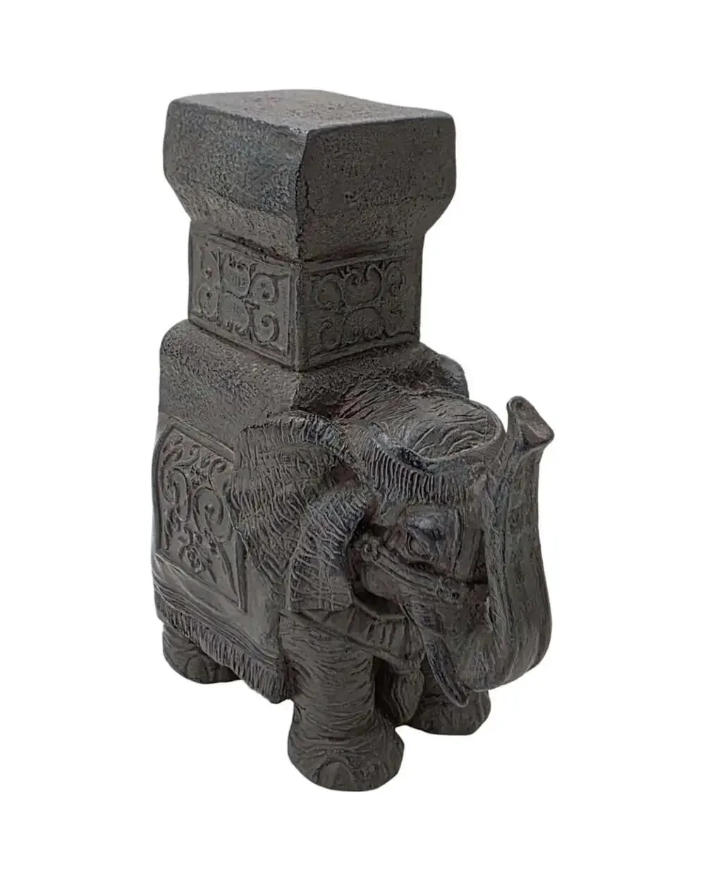 Andrea by Sadek Asian Lucky Elephant Heavy Ornate Bookend Brown and Gold Trunk U